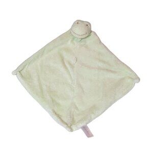 Angel Dear Green Frog Baby Security Lovey Knotted Blanket 12" X 12"